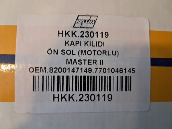 RENAULT MASTER 2 KAPI KİLİDİ ÖN SOL (MOTORLU) HKK 230119 - Görsel 6